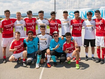 Gruppenfoto vom österreichischen Homeles-World-Cup-Team