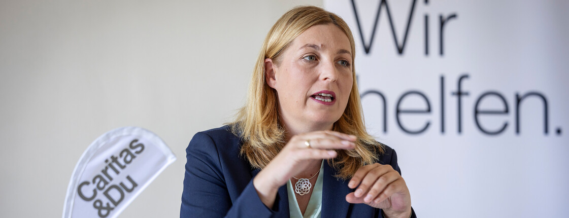 Caridas Steiermark Direktorin Nora Tödtling-Musenbichler im Gespräch