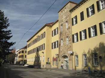 Caritas Marianum Aussenansicht des Caritas Sozialzentrum in der Mariengasse 24 in Graz