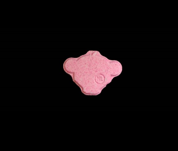 Rückseite der zur Testung abgegebenen Optimus Primal Ecstasy-Tablette