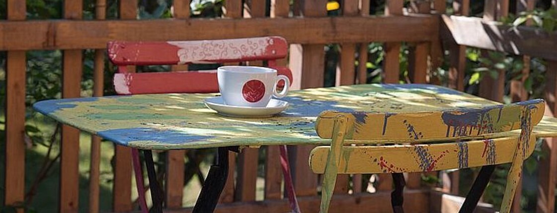 Tisch im Café