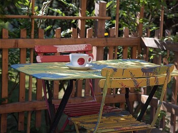 Tisch im Café