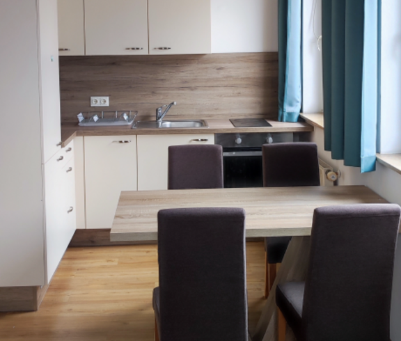 Küche in einer Wohnung im MOB Feldbach